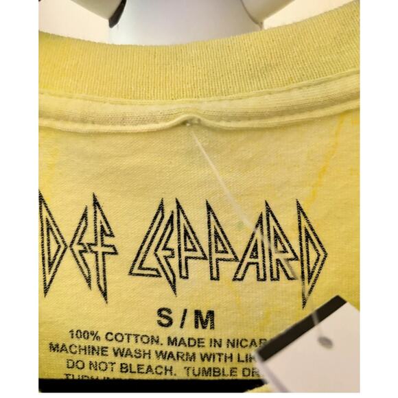 Bludgeon Riffola Def Leppard Pyromania Tie-Dye Yellow Unisex S/M - Picture 3 of 4